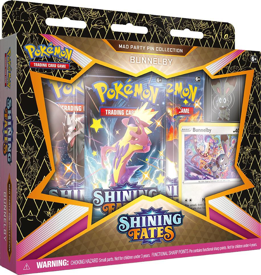Pokemon Shining Fates Bunnelby Mad Party Pin Collection