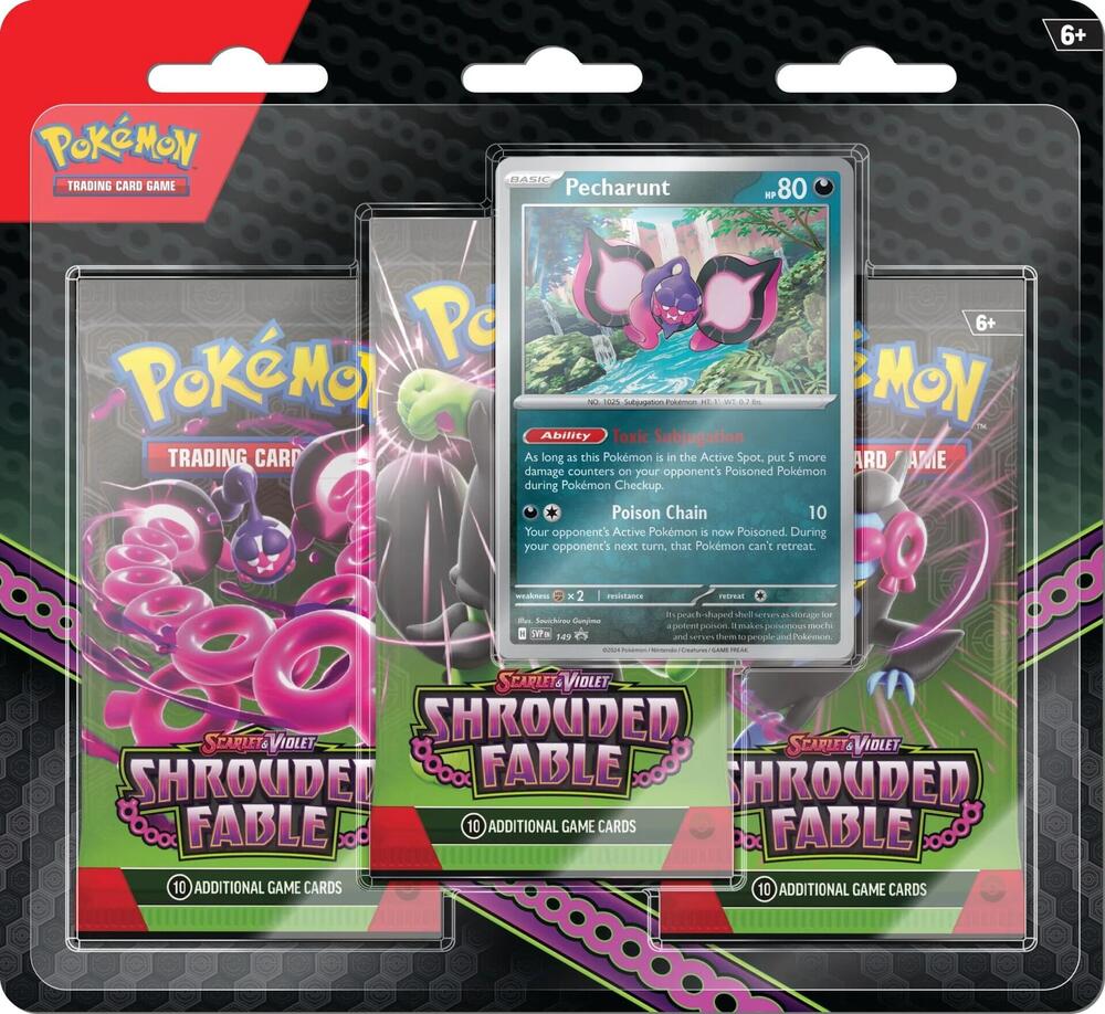 Pokemon Shrouded Fable 3 Pack Blister [Pecharunt]